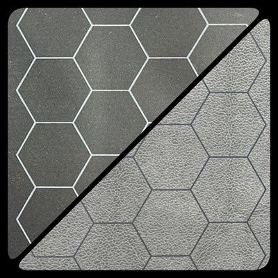 Chessex 1" Hex 2 Sided Black/Grey Battle Mat image 0